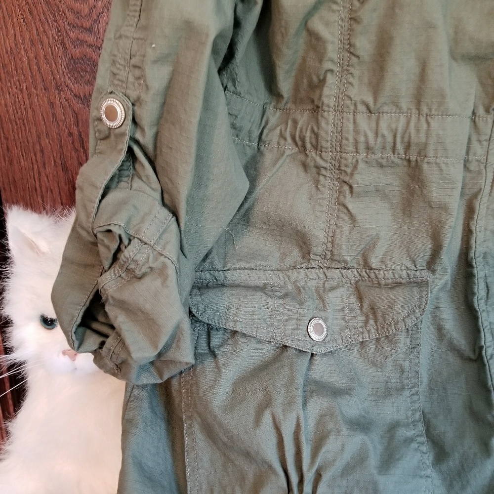 Basic Editions Hooded Spring Jacket In Olive Green - image 5